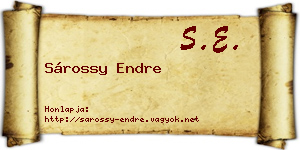 Sárossy Endre névjegykártya
