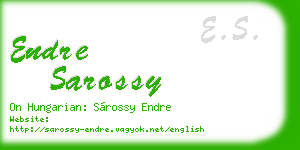 endre sarossy business card
